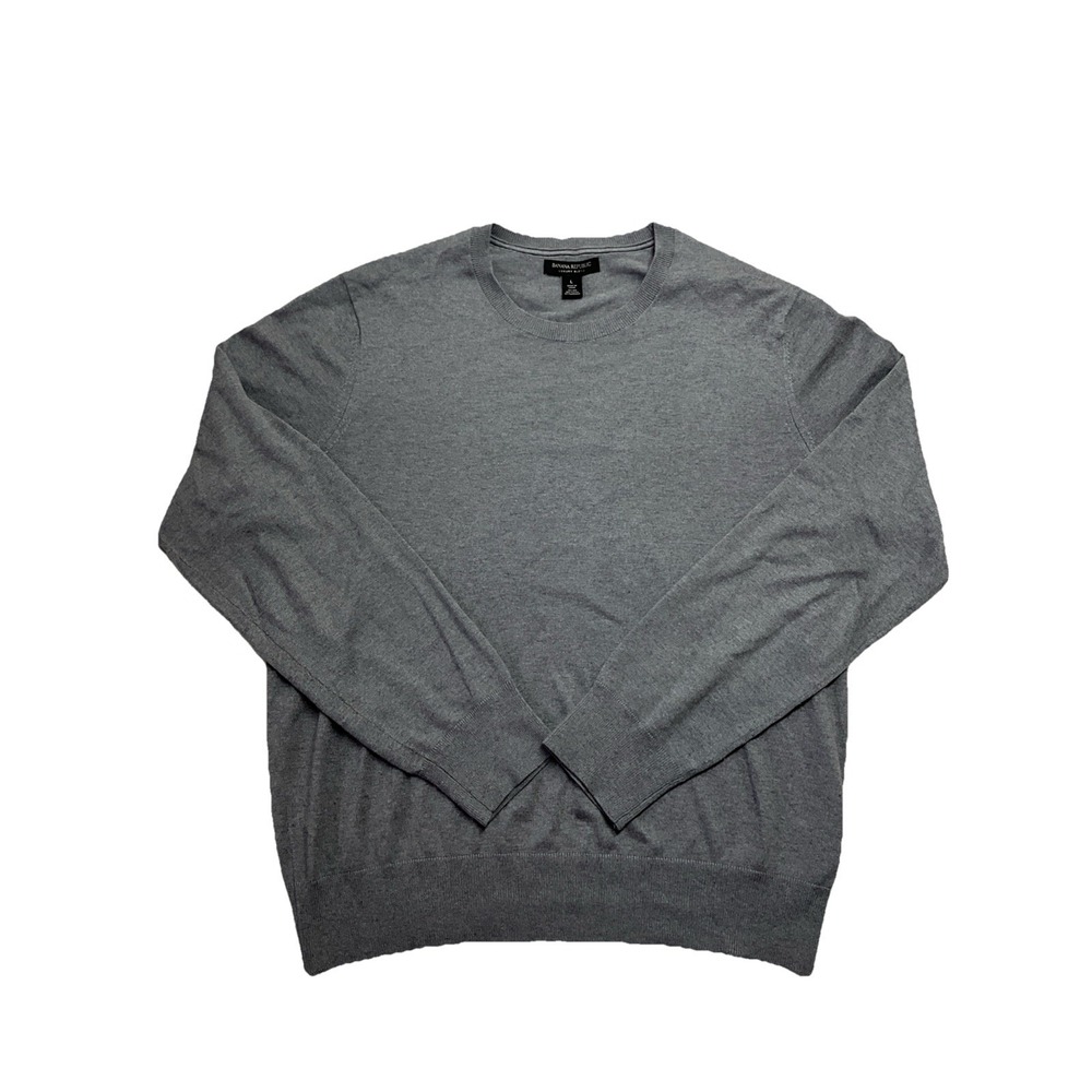 Banana Republic Mens Gray Long Sleeve Pullover Cardigan Sweater Size L